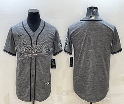 Nike Philadelphia Eagles Blank Hemp grey Joint Authentic Stitched baseball jersey