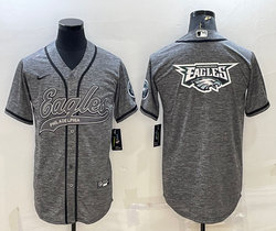 Nike Philadelphia Eagles Blank Hemp grey Joint logo Authentic Stitched baseball jersey