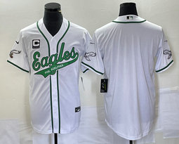Nike Philadelphia Eagles Blank White Joint 2(II) C Patch in front baseball jersey