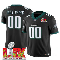 Nike Philadelphia Eagles Custom Black 24-25 Super Bowl LIX Football Jersey