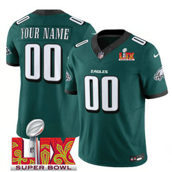 Nike Philadelphia Eagles Custom Green 24-25 Super Bowl LIX Football Jersey