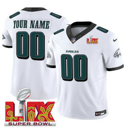 Nike Philadelphia Eagles Custom White 24-25 Super Bowl LIX Football Jersey