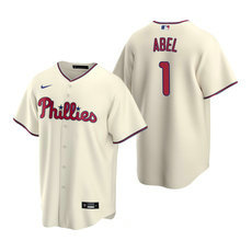 Nike Philadelphia Phillies #1 Mick Abel Cream Game 2020 MLB Draft MLB Jersey