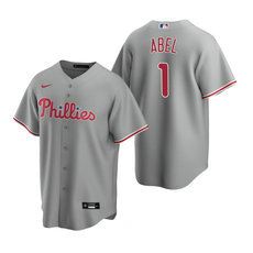 Nike Philadelphia Phillies #1 Mick Abel Gray Game 2020 MLB Draft MLB Jersey