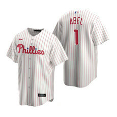 Nike Philadelphia Phillies #1 Mick Abel White Game 2020 MLB Draft MLB Jersey