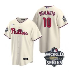 Nike Philadelphia Phillies #10 J.T. Realmuto 2022 World Series Cray Game Authentic Stitched MLB Jersey