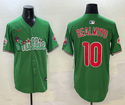 Nike Philadelphia Phillies #10 J.T. Realmuto Green 3(III) Joint With Patch MLB Jersey