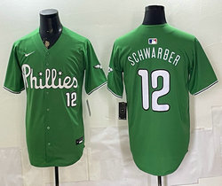 Nike Philadelphia Phillies #12 Kyle Schwarber Green 2026 Authentic Stitched MLB Jersey