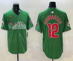 Nike Philadelphia Phillies #12 Kyle Schwarber Green 3(III) Joint With Patch MLB Jersey