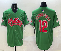Nike Philadelphia Phillies #12 Kyle Schwarber Green 4(IV) Joint With Patch MLB Jersey