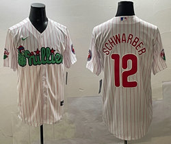 Nike Philadelphia Phillies #12 Kyle Schwarber White 3(III) Joint With Patch MLB Jersey