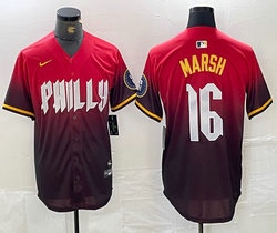 Nike Philadelphia Phillies #16 Brandon Marsh 2024 Red City Blue Authentic Stitched MLB Jersey