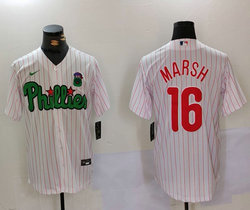 Nike Philadelphia Phillies #16 Brandon Marsh White (Red Strip) Joint Authentic Stitched MLB Jersey
