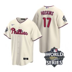 Nike Philadelphia Phillies #17 Rhys Hoskins 2022 World Series Cray Game Authentic Stitched MLB Jersey