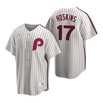 Nike Philadelphia Phillies #17 Rhys Hoskins White Cooperstown Collection Game Authentic Stitched MLB Jersey