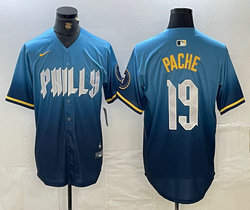 Nike Philadelphia Phillies #19 Cristian Pache 2024 City Blue Authentic Stitched MLB Jersey