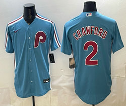 Nike Philadelphia Phillies #2 Justin Crawford Light Blue MLB Jersey