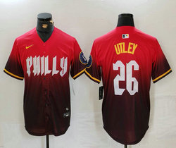 Nike Philadelphia Phillies #26 Chase Utley 2024 Red City Blue Authentic Stitched MLB Jersey