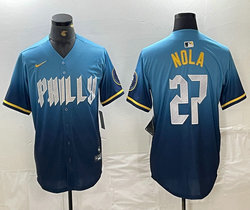 Nike Philadelphia Phillies #27 Aaron Nola 2024 City Blue Authentic Stitched MLB Jersey