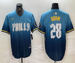 Nike Philadelphia Phillies #28 Alec Bohm 2024 City Blue Authentic Stitched MLB Jersey