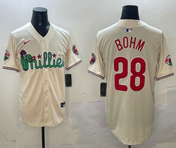 Nike Philadelphia Phillies #28 Alec Bohm Cream 3(III) Joint With Patch MLB Jersey