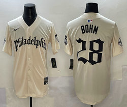 Nike Philadelphia Phillies #28 Alec Bohm Cream 5(V) Joint MLB Jersey