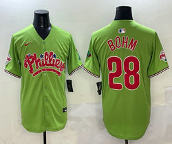 Nike Philadelphia Phillies #28 Alec Bohm Green 5(V) Joint With Patch MLB Jersey