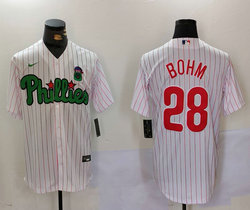 Nike Philadelphia Phillies #28 Alec Bohm White (Red Strip) Joint Authentic Stitched MLB Jersey