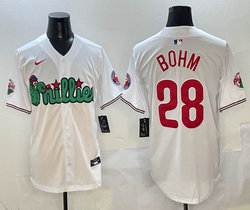 Nike Philadelphia Phillies #28 Alec Bohm White 3(III) Joint With Patch MLB Jersey