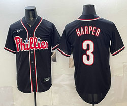 Nike Philadelphia Phillies #3 Bryce Harper 2026 Fashion Black Out Jersey