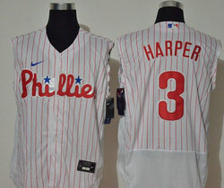 Nike Philadelphia Phillies #3 Bryce Harper Cream sleeveless Game Authentic Stitched MLB Jersey