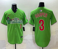 Nike Philadelphia Phillies #3 Bryce Harper Green 6(VI) Joint 6(VI) Stitched MLB Jersey