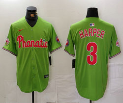 Nike Philadelphia Phillies #3 Bryce Harper Green Joint With Patch MLB Jersey