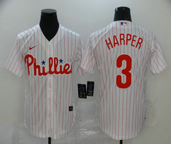 Nike Philadelphia Phillies #3 Bryce Harper White (Red Strip) Game Authentic Stitched MLB Jersey