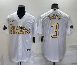 Nike Philadelphia Phillies #3 Bryce Harper White 2022 All Star Authentic Stitched MLB Jersey