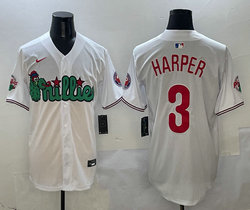 Nike Philadelphia Phillies #3 Bryce Harper White 3(III) Joint MLB Jersey