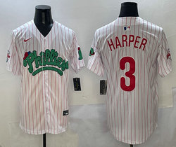 Nike Philadelphia Phillies #3 Bryce Harper White 4(IV) Joint With Patch MLB Jersey