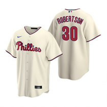 Nike Philadelphia Phillies #30 David Robertson Cream Game Authentic Stitched MLB Jersey