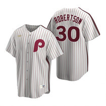 Nike Philadelphia Phillies #30 David Robertson White Cooperstown Collection Game Authentic Stitched MLB Jersey