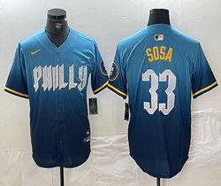 Nike Philadelphia Phillies #33 Edmundo Sosa 2024 City Blue Authentic Stitched MLB Jersey