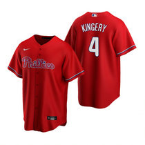 Nike Philadelphia Phillies #4 Scott Kingery Red Game Authentic Stitched MLB Jersey