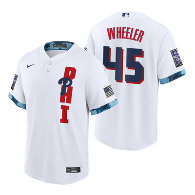 Nike Philadelphia Phillies #45 Zack Wheeler 2021 All star White Game Authentic Stitched MLB Jersey