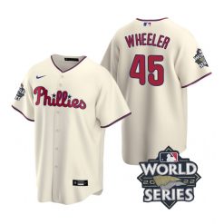Nike Philadelphia Phillies #45 Zack Wheeler 2022 World Series Cray Game Authentic Stitched MLB Jersey