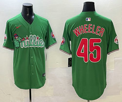 Nike Philadelphia Phillies #45 Zack Wheeler Green 3(III) Joint With Patch MLB Jersey