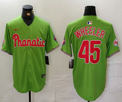 Nike Philadelphia Phillies #45 Zack Wheeler Green Joint With Patch MLB Jersey