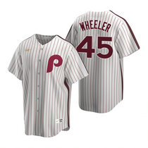 Nike Philadelphia Phillies #45 Zack Wheeler White Cooperstown Collection Game Authentic Stitched MLB Jersey