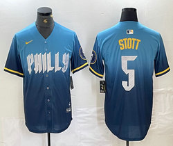 Nike Philadelphia Phillies #5 Bryson Stott 2024 City Blue Authentic Stitched NBA Jersey