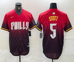 Nike Philadelphia Phillies #5 Bryson Stott 2024 Red City Blue Authentic Stitched MLB Jersey