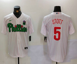 Nike Philadelphia Phillies #5 Bryson Stott White (Red Strip) Joint Authentic Stitched MLB Jersey