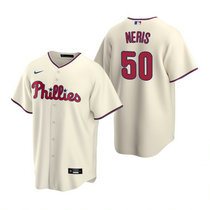 Nike Philadelphia Phillies #50 Hector Neris Cream Game Authentic Stitched MLB Jersey